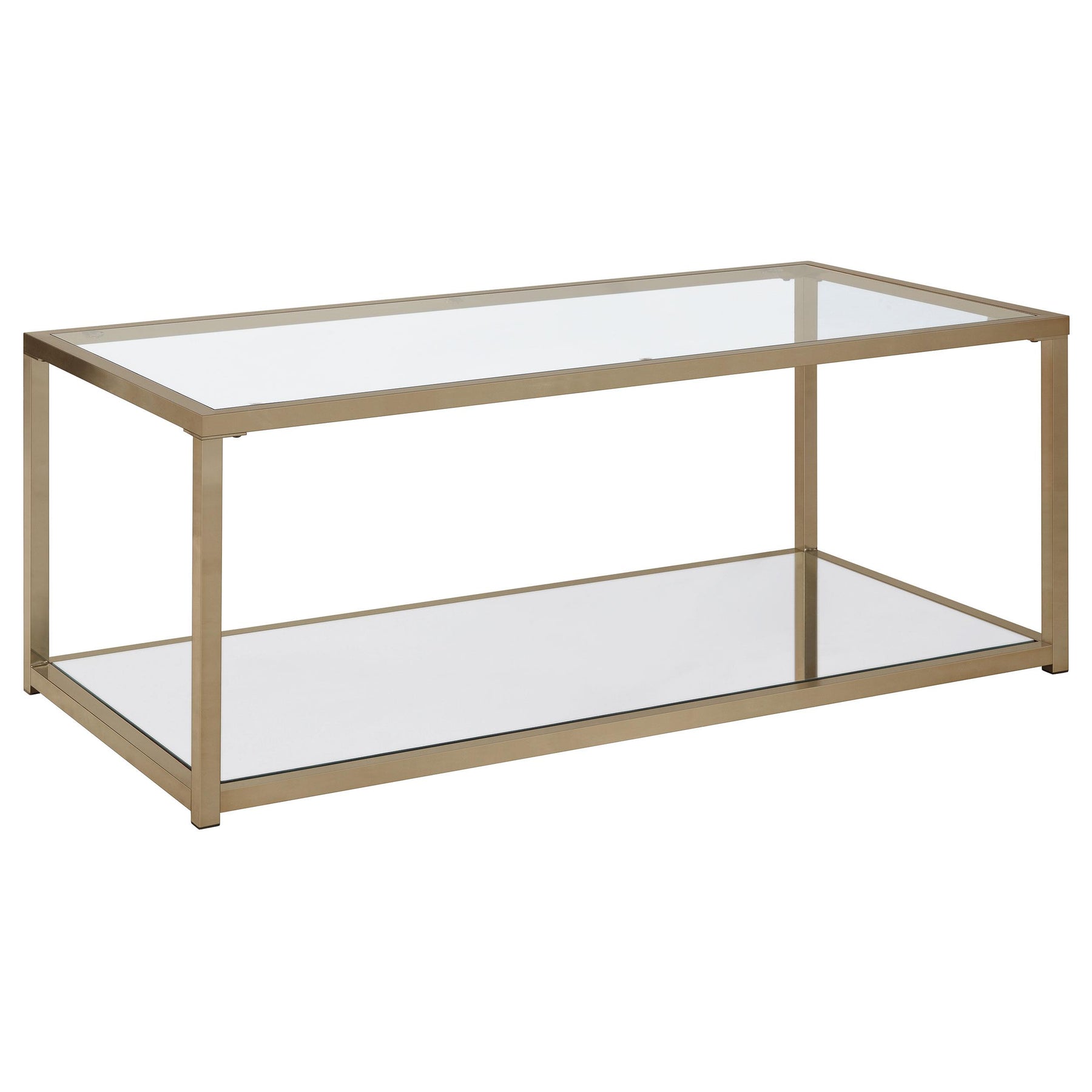 Cora Coffee Table with Mirror Shelf Chocolate Chrome Half Price Furniture