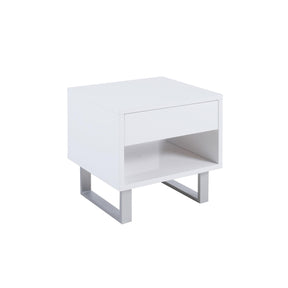 Atchison 1-drawer End Table High Glossy White Half Price Furniture