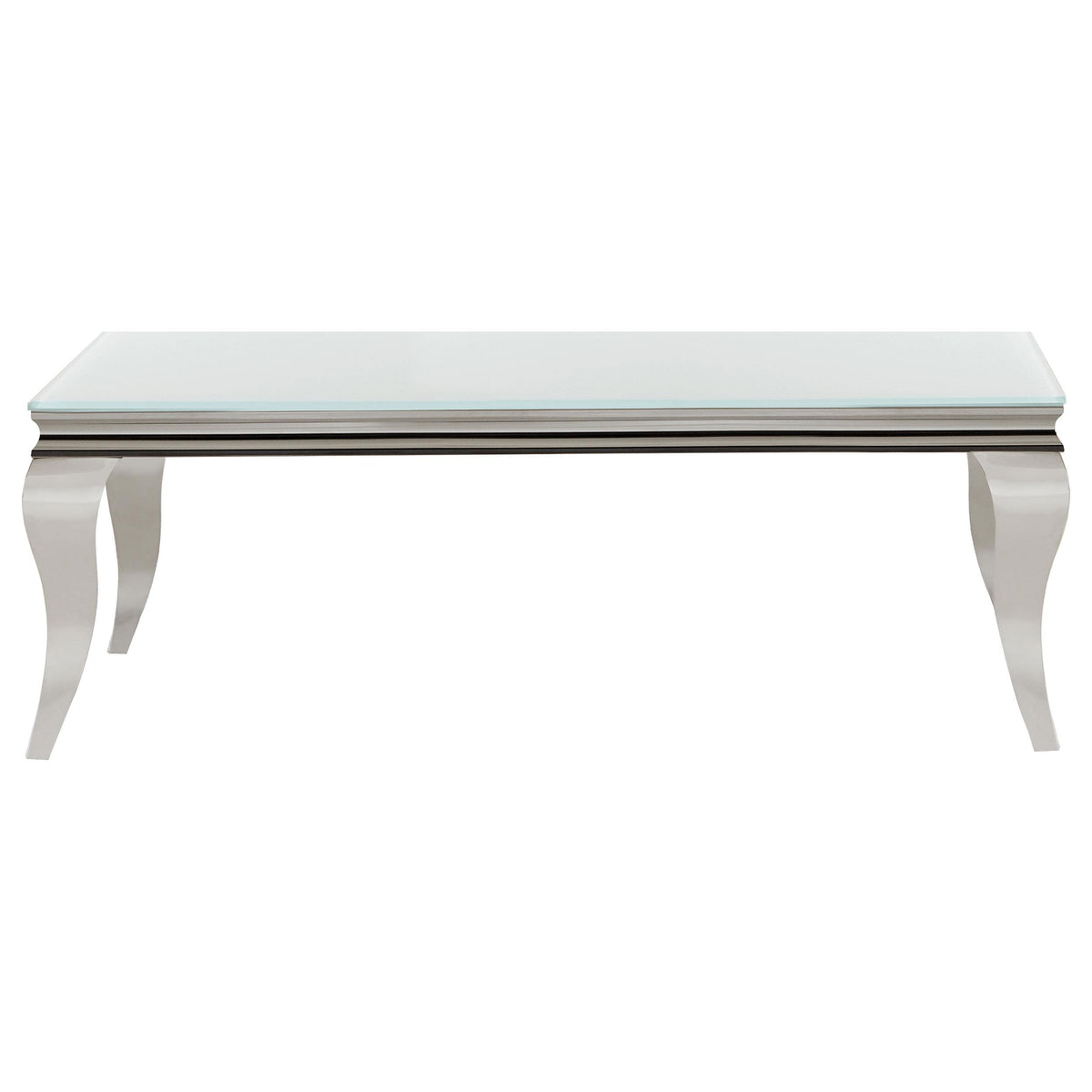 Luna Rectangle Coffee Table White and Chrome Half Price Furniture