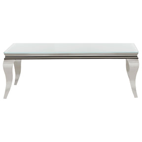 Luna Rectangle Coffee Table White and Chrome Half Price Furniture