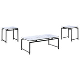 Clark 3-piece Occasional Set White and Dark Gunmetal  Half Price Furniture