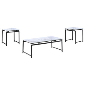 Clark 3-piece Occasional Set White and Dark Gunmetal  Half Price Furniture