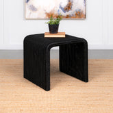 Cahya Woven Rattan Sqaure End Table Black Half Price Furniture