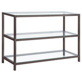 Trini Sofa Table with Glass Shelf Black Nickel  Half Price Furniture