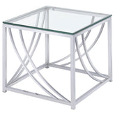 Lille Glass Top Square End Table Accents Chrome Half Price Furniture