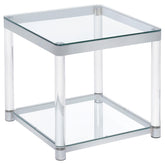 Anne End Table with Lower Shelf Chrome and Clear Half Price Furniture