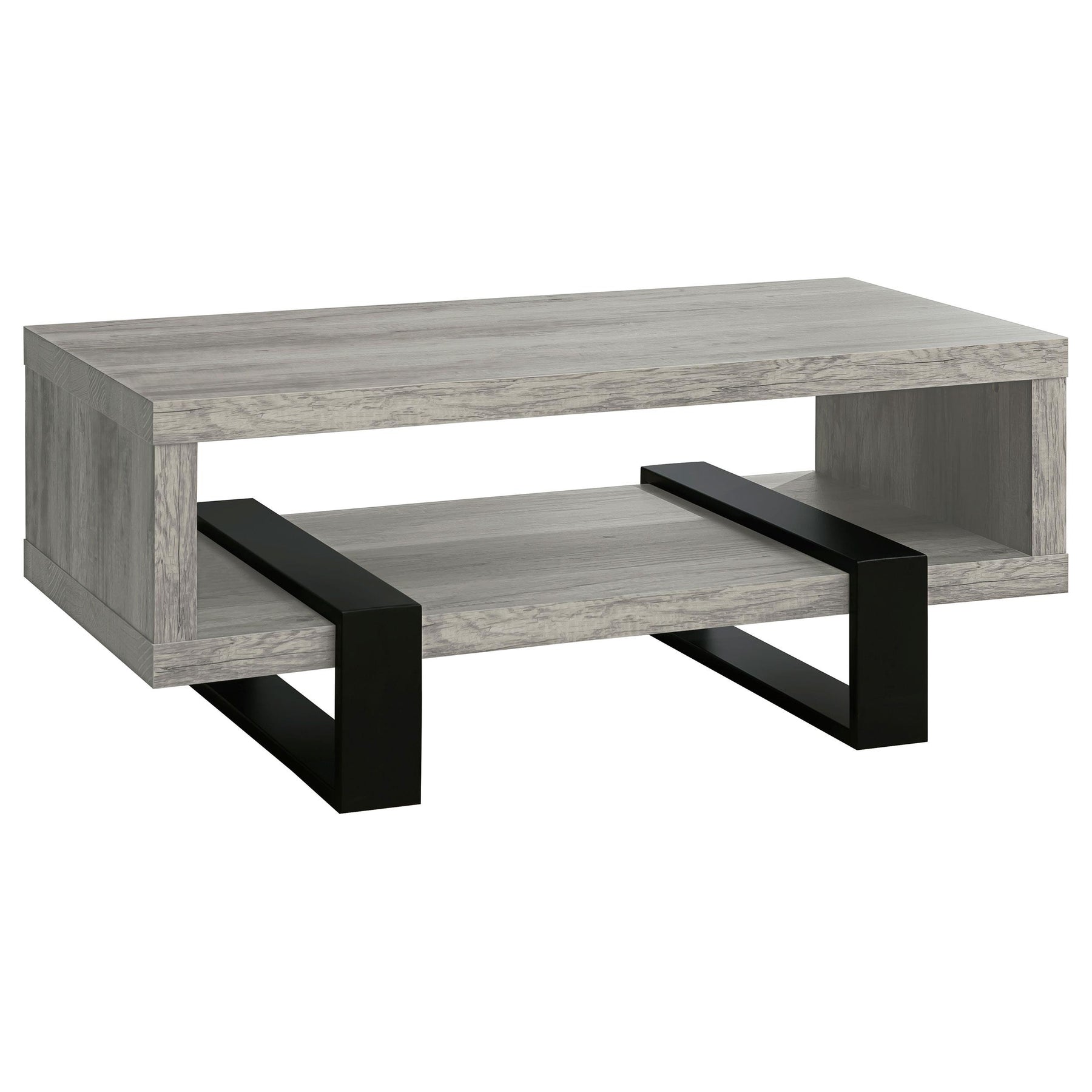 Dinard Coffee Table with Shelf Grey Driftwood Half Price Furniture