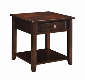 Bradford Square 1-shelf End Table Walnut Half Price Furniture