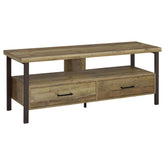 Ruston 59" 2-drawer TV Console Weathered Pine Half Price Furniture