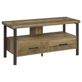 Ruston 48" 2-drawer TV Console Weathered Pine Half Price Furniture