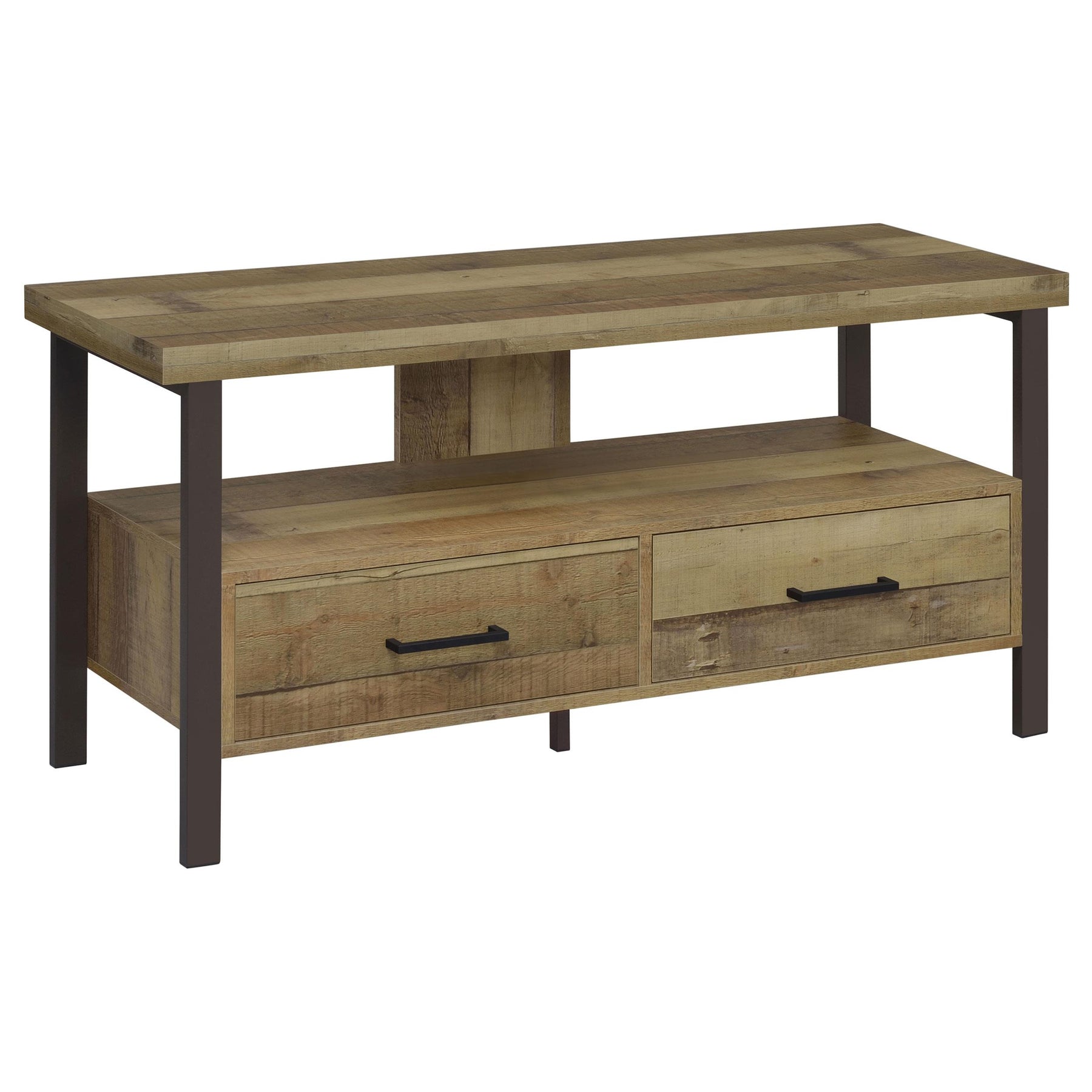 Ruston 48" 2-drawer TV Console Weathered Pine Half Price Furniture