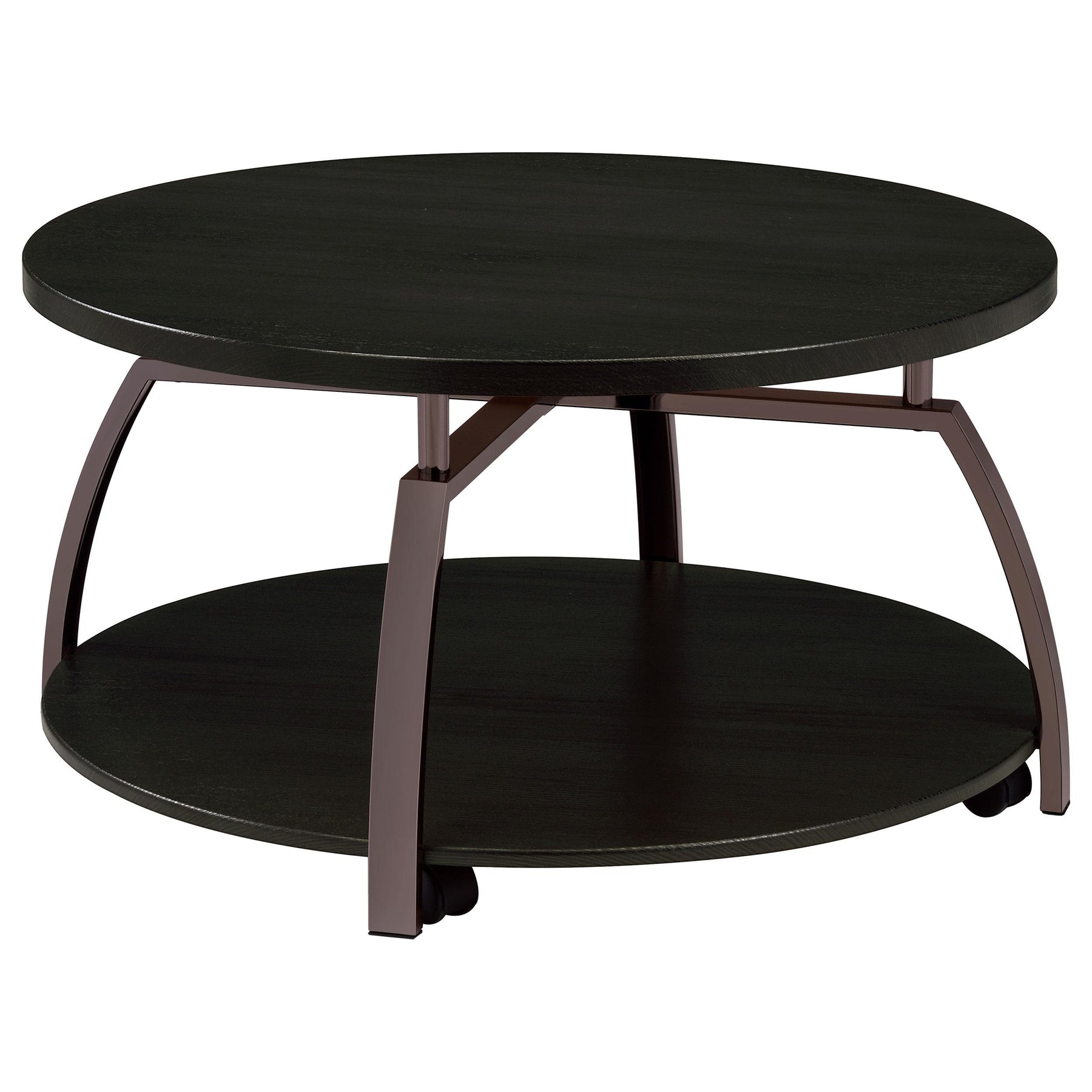 Dacre Round Coffee Table Dark Grey and Black Nickel Half Price Furniture