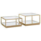 Renee 2-piece Square Occasional Set Rose Brass Half Price Furniture