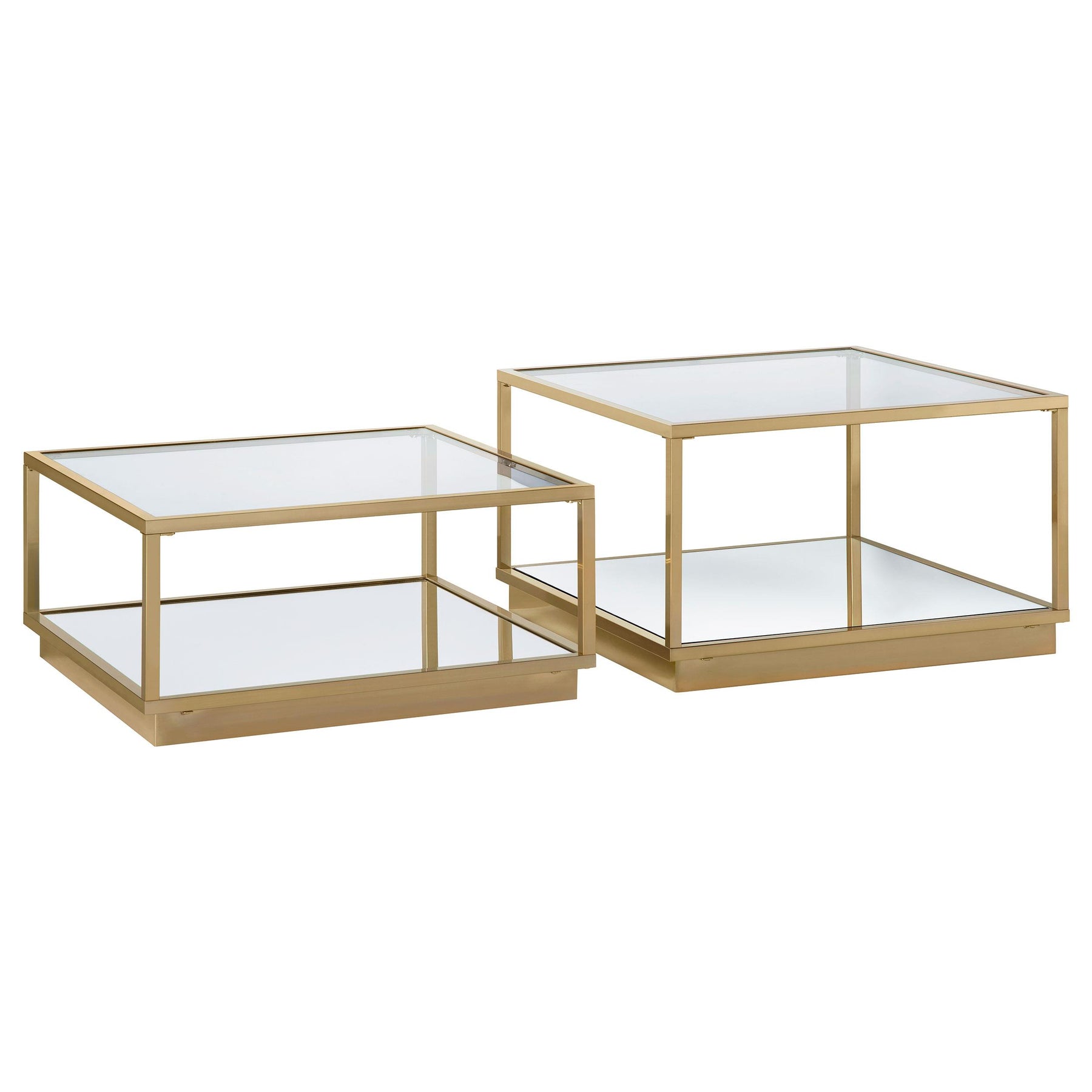 Renee 2-piece Square Occasional Set Rose Brass Half Price Furniture