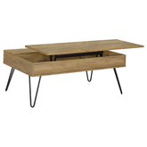 Fanning Lift Top Storage Coffee Table Golden Oak and Black Half Price Furniture