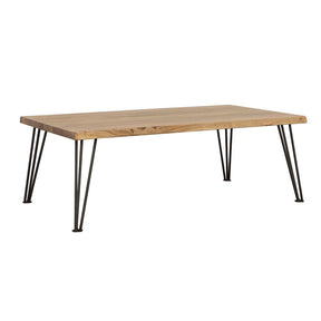 Zander Coffee Table with Hairpin Leg Natural and Matte Black Half Price Furniture