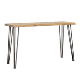 Zander Sofa Table with Hairpin Leg Natural and Matte Black Half Price Furniture