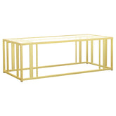 Adri Metal Frame Coffee Table Matte Brass Half Price Furniture