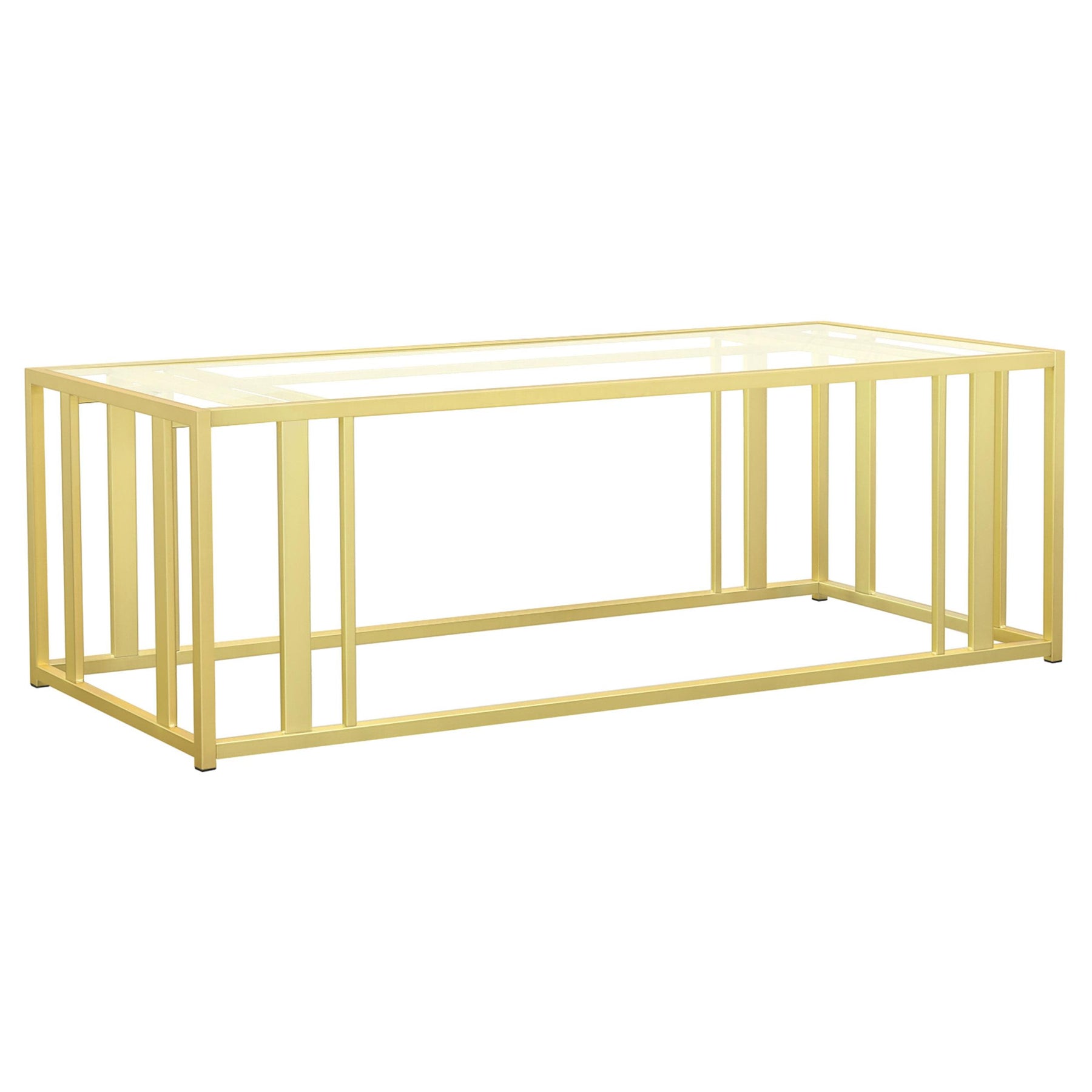 Adri Metal Frame Coffee Table Matte Brass Half Price Furniture