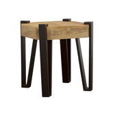 Winston Wooden Square Top End Table Natural and Matte Black Half Price Furniture