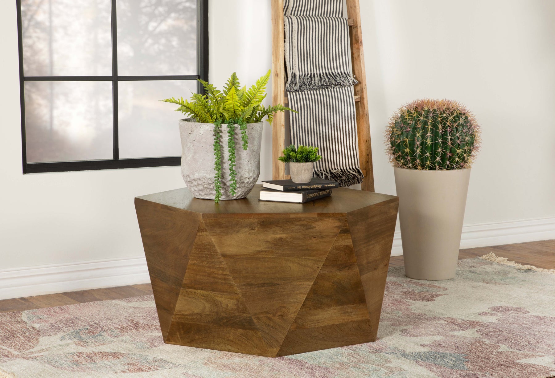 Zalika Hexagonal Coffee Table Natural Half Price Furniture