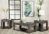 Donal 3-piece Occasional Set with Open Shelves Weathered Grey Half Price Furniture