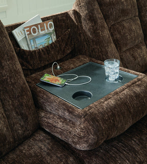 Soundwave Reclining Sofa with Drop Down Table - Half Price Furniture