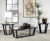 Aminta 3-piece Occasional Set with Open Shelves Black Half Price Furniture