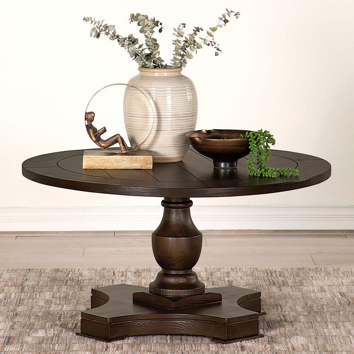 Morello Round Coffee Table with Pedestal Base Coffee  Half Price Furniture