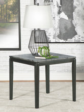 Mozzi Square End Table Faux Grey Marble and Black Half Price Furniture