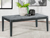 Mozzi Rectangular Coffee Table Faux Grey Marble and Black  Half Price Furniture