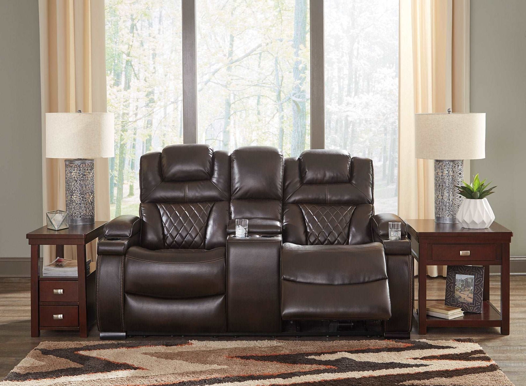 Warnerton Power Reclining Loveseat with Console - Half Price Furniture