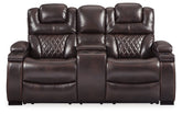 Warnerton Power Reclining Loveseat with Console Half Price Furniture