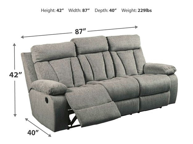 Mitchiner Reclining Sofa with Drop Down Table - Half Price Furniture