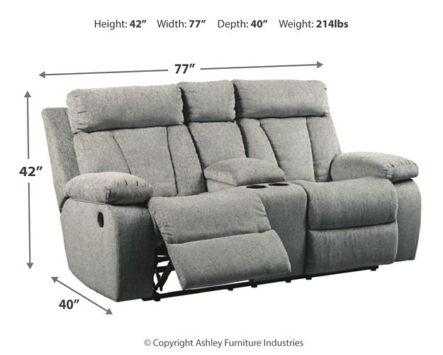 Mitchiner Reclining Loveseat with Console - Half Price Furniture