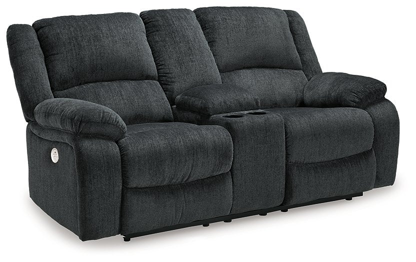Draycoll Power Reclining Loveseat with Console - Half Price Furniture