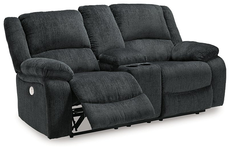 Draycoll Power Reclining Loveseat with Console - Half Price Furniture