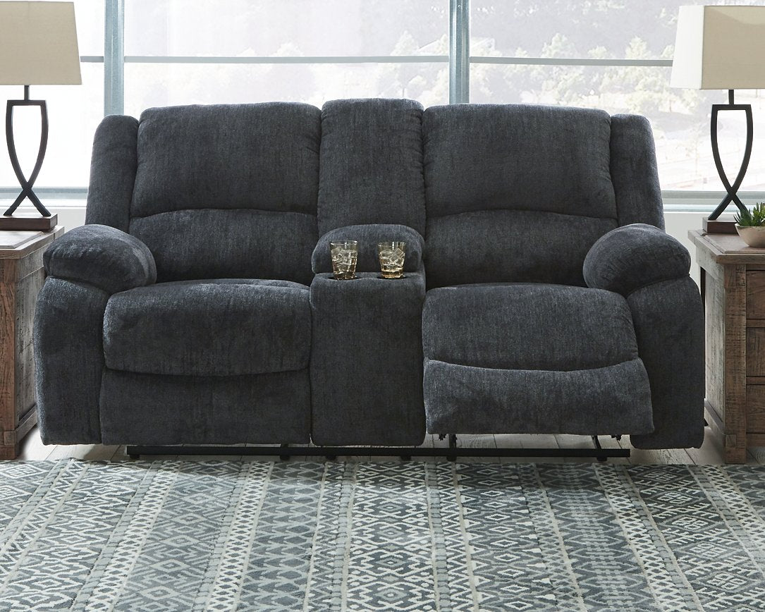 Draycoll Reclining Loveseat with Console - Half Price Furniture