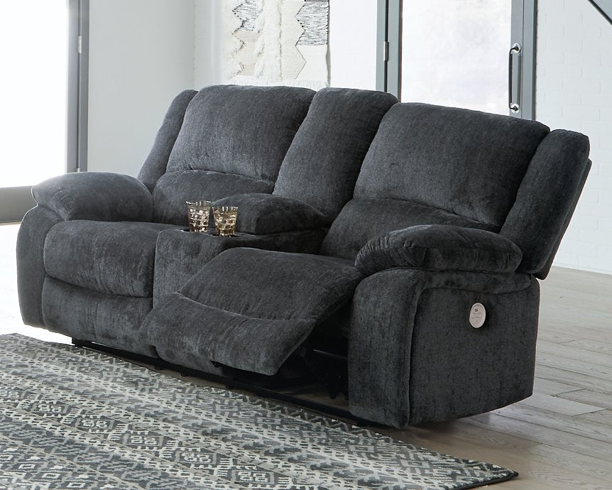 Draycoll Power Reclining Loveseat with Console - Half Price Furniture