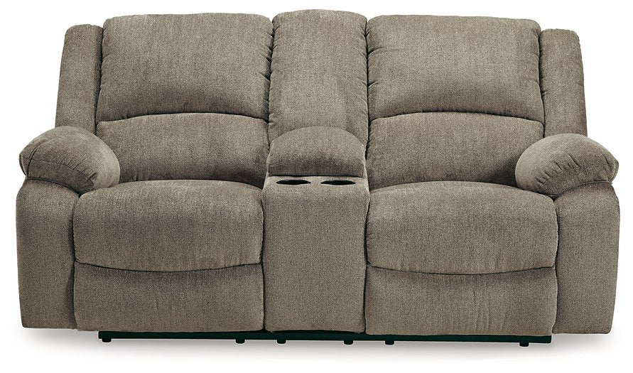 Draycoll Reclining Loveseat with Console  Half Price Furniture