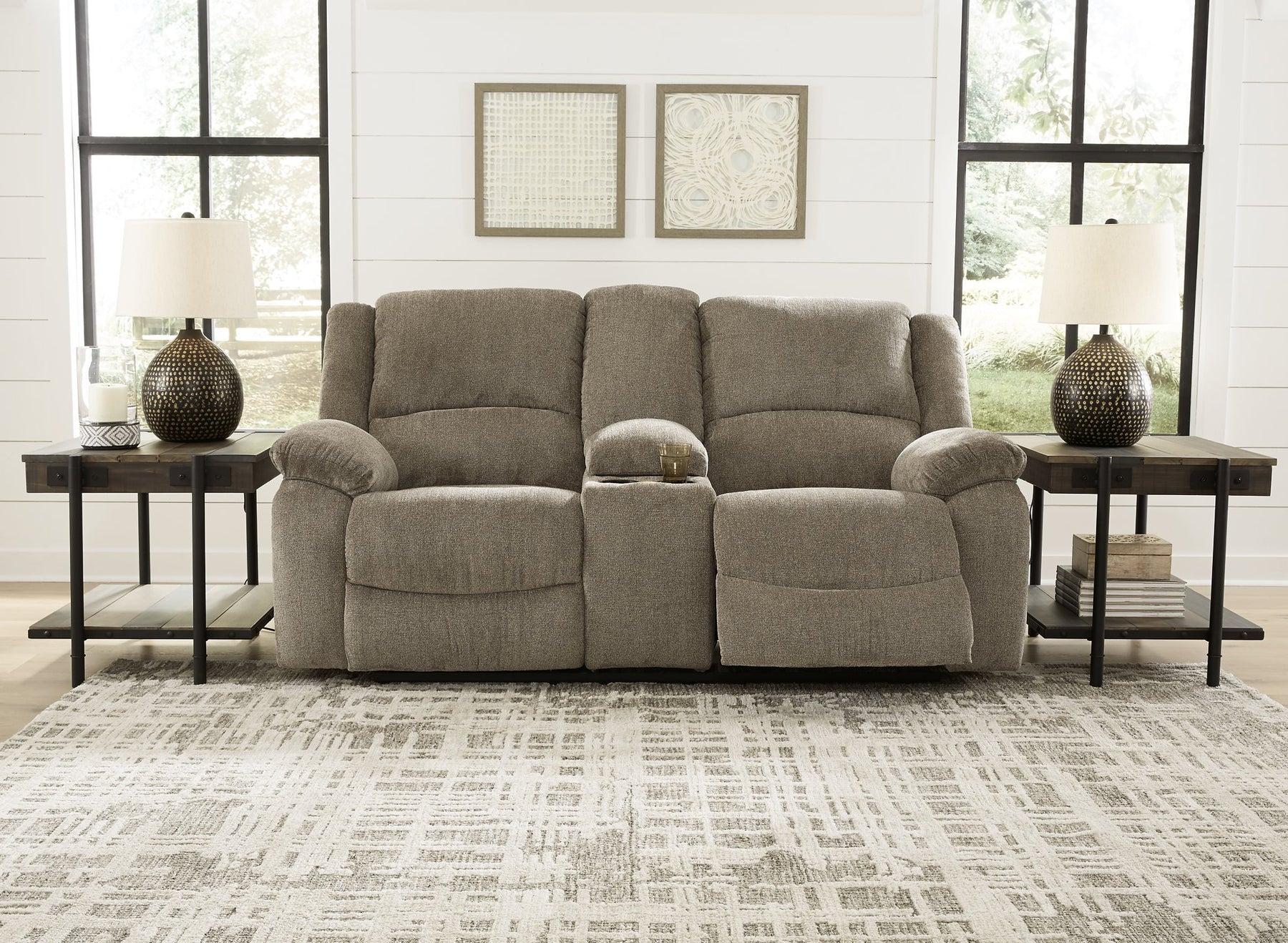 Draycoll Reclining Loveseat with Console - Half Price Furniture