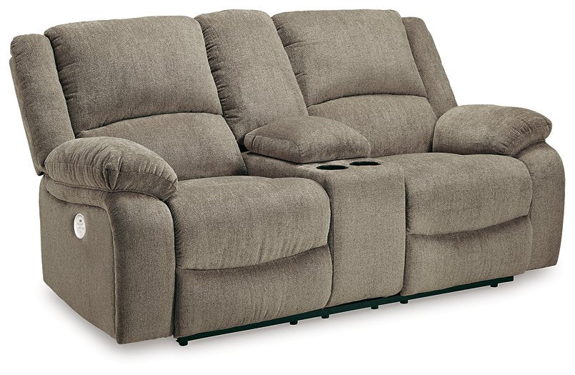 Draycoll Power Reclining Loveseat with Console - Half Price Furniture