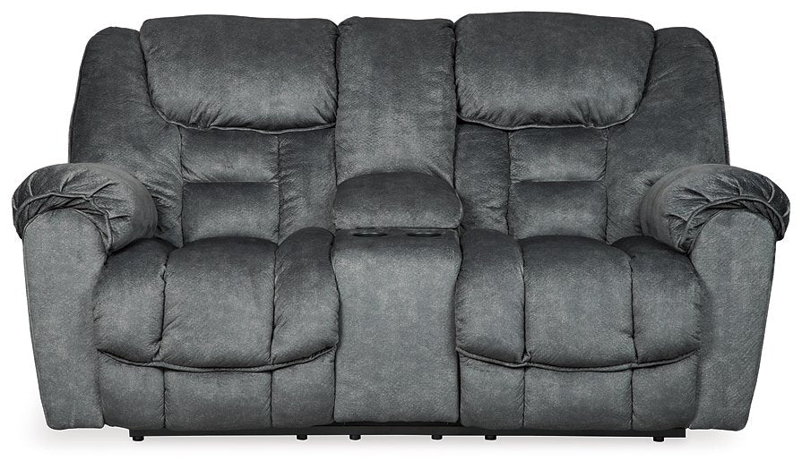 Capehorn Reclining Loveseat with Console Half Price Furniture