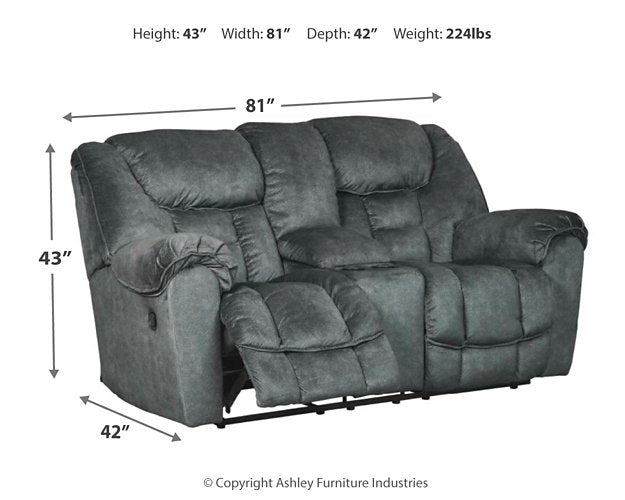 Capehorn Reclining Loveseat with Console - Half Price Furniture