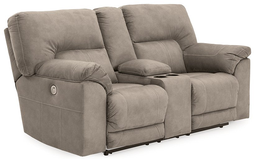 Cavalcade Power Reclining Loveseat with Console Half Price Furniture