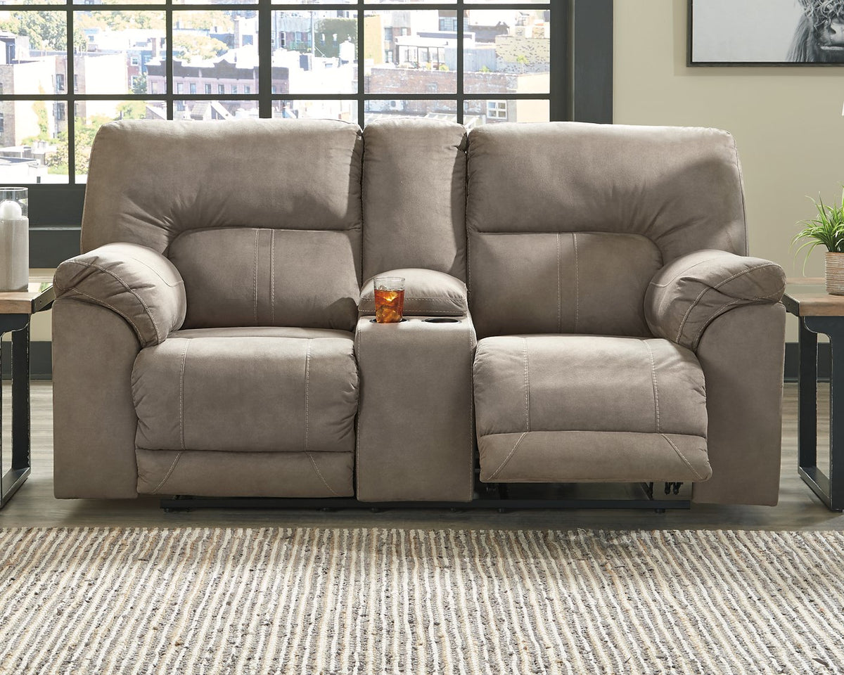 Cavalcade Power Reclining Loveseat with Console - Half Price Furniture