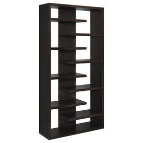 Altmark Bookcase with Staggered Floating Shelves Cappuccino Half Price Furniture