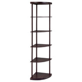 Bonwick 5-shelf Corner Bookshelf Cappuccino Half Price Furniture