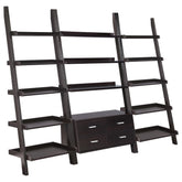 Colella 3-piece Storage Ladder Bookcase Set Cappuccino Half Price Furniture