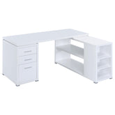 Yvette L-shape Office Desk White Half Price Furniture